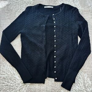 Zara Diamond Button Cable Knit Cardigan